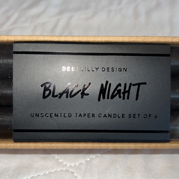Debi Lilly Design Black Night Unscented Taper Candles 🕯 Set Of 6 New In Box - Picture 3 of 5